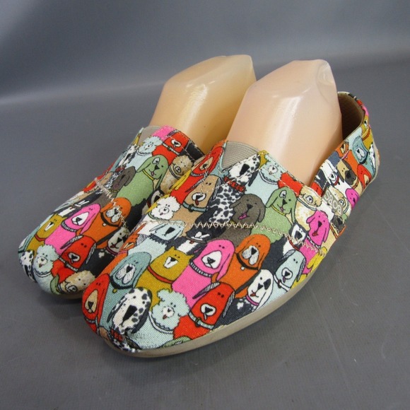 BOBS from Skechers Dog Print Slip On Casual Comfort Shoes Women's Size 9 - Picture 1 of 10